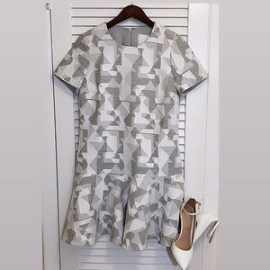 Short Sleeve /Textured Geometric Dress